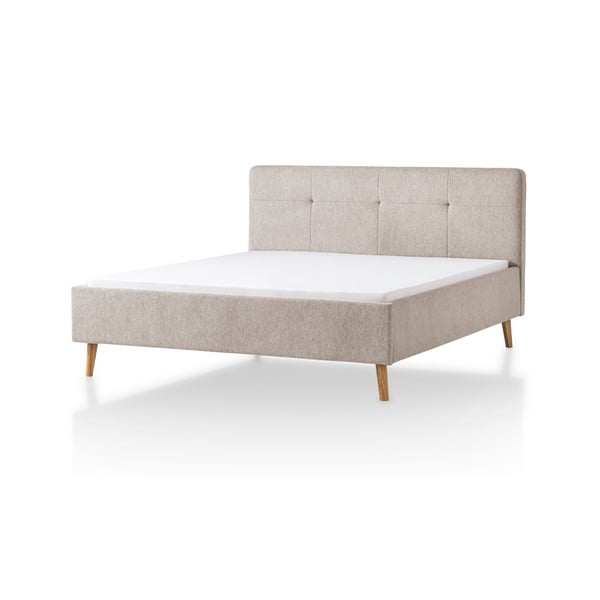 Szarobrązowe tapicerowane łóżko dwuosobowe 180x200 cm Smart – Meise Möbel