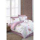 Biało-różowa 3-częściowa pościel jednoosobowa z prześcieradłem 160x220 cm Floral – Mila Home