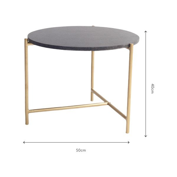 Czarny marmurowy okrągły stolik ø 50 cm Morgans – Really Nice Things-image-4