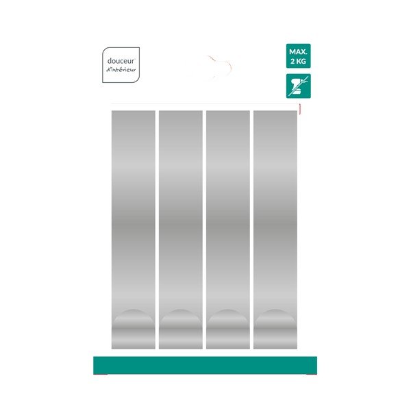 Wiszące metalowe haczyki w kolorze srebra z połyskiem zestaw 4 szt. Fixeo – douceur d'intérieur-image-1