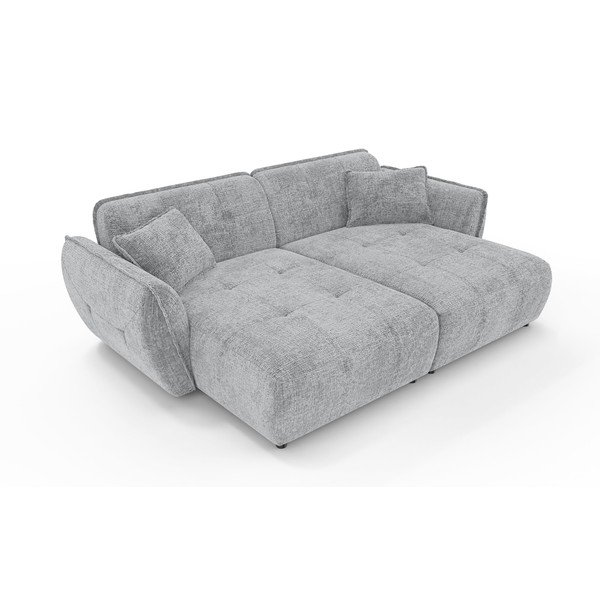 Jasnoszara sofa z tkaniny szenilowej z szezlongiem 252 cm Nelia Big – Ropez-image-2