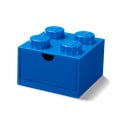 Niebieski pojemnik z szufladką LEGO®, 15x16 cm
