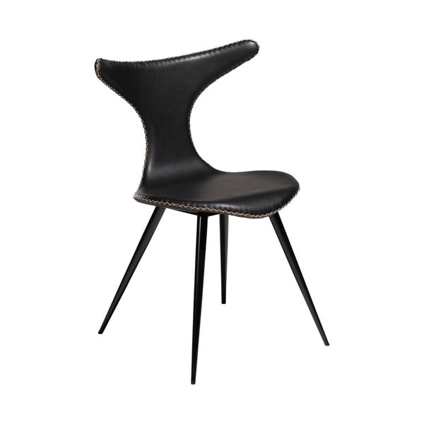 Czarne krzesło z imitacji skóry DAN–FORM Denmark Dolphin