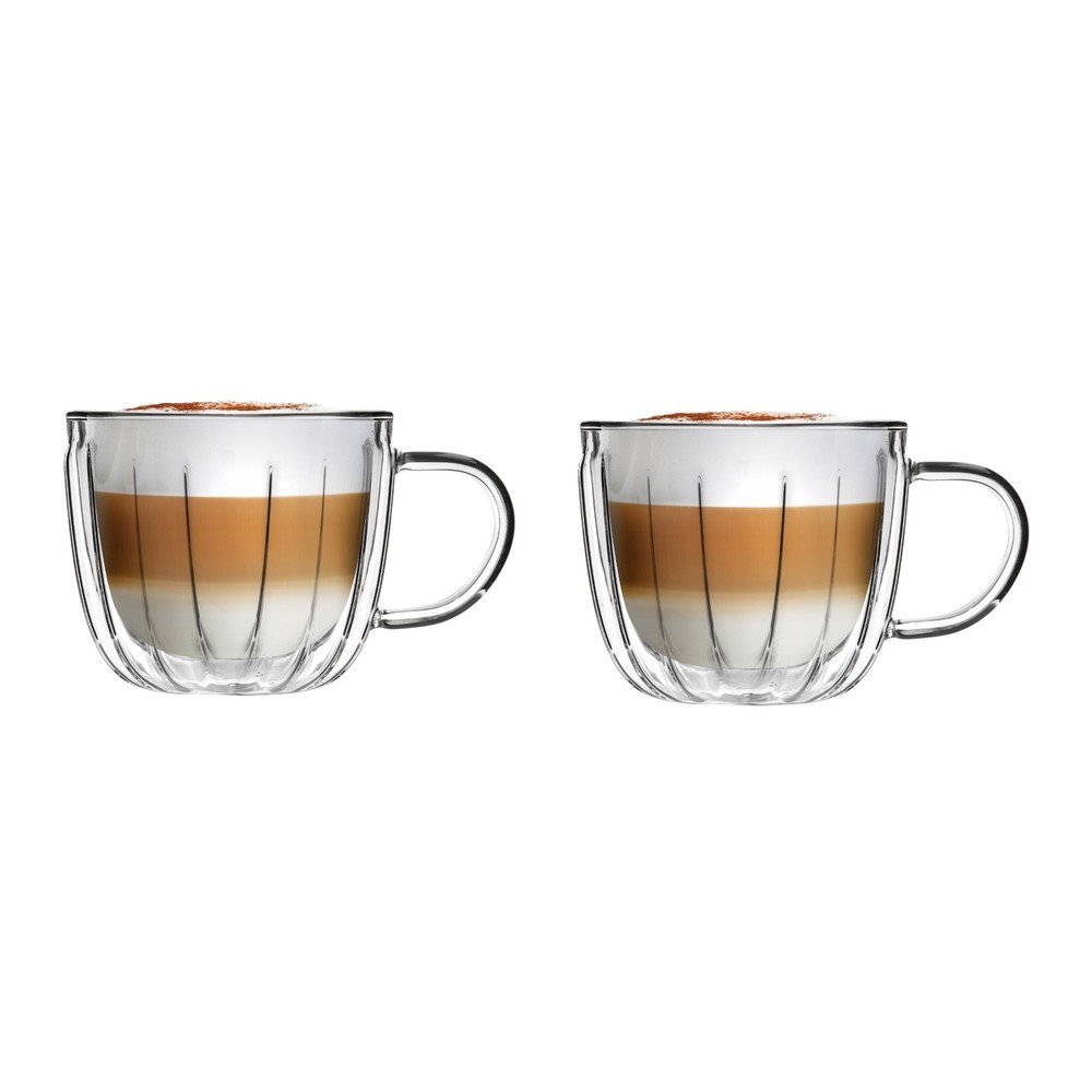 Szklane filiżanki zestaw 2 szt. do cappuccino 350 ml Tulip – Vialli Design