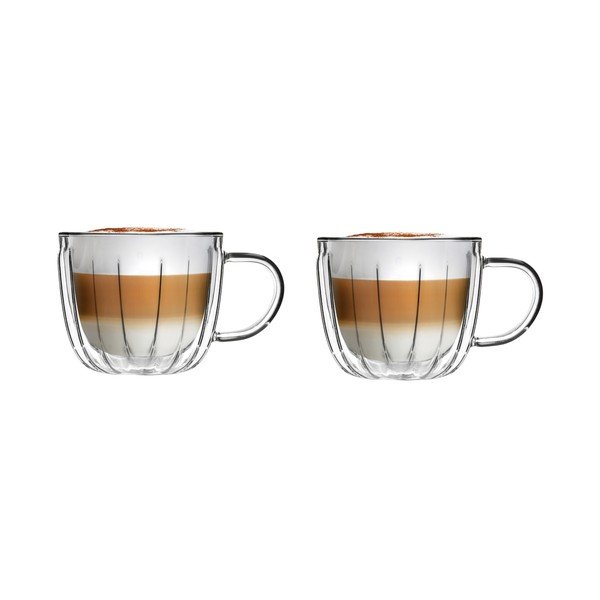 Szklane filiżanki zestaw 2 szt. do cappuccino 350 ml Tulip – Vialli Design