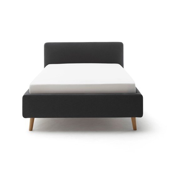 Antracytowe tapicerowane łóżko jednoosobowe bez stelaża 120x200 cm Mattis – Meise Möbel-image-3