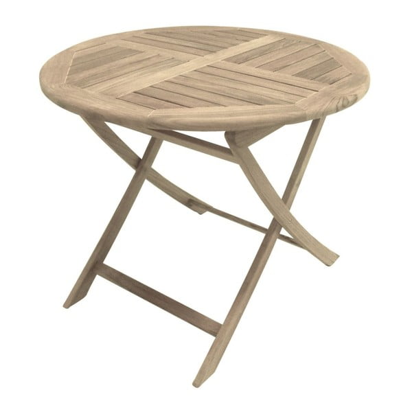 Ogrodowy stół rozkładany z drewna tekowego ADDU Solo, ⌀ 90 cm