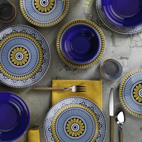 24-częściowy zestaw porcelanowych naczyń Kütahya Porselen Mandala-image-1