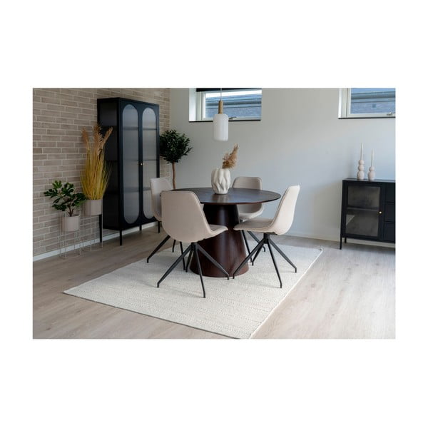 Okrągły stół z blatem w dekorze orzecha ø 120 cm Bolton – House Nordic-image-3