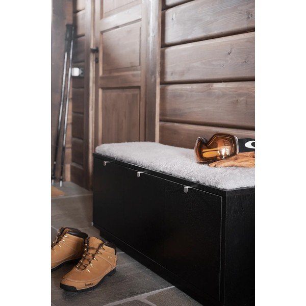 Czarno-szara szafka na buty w dekorze dębu z siedziskiem Confetti – Rowico-image-4