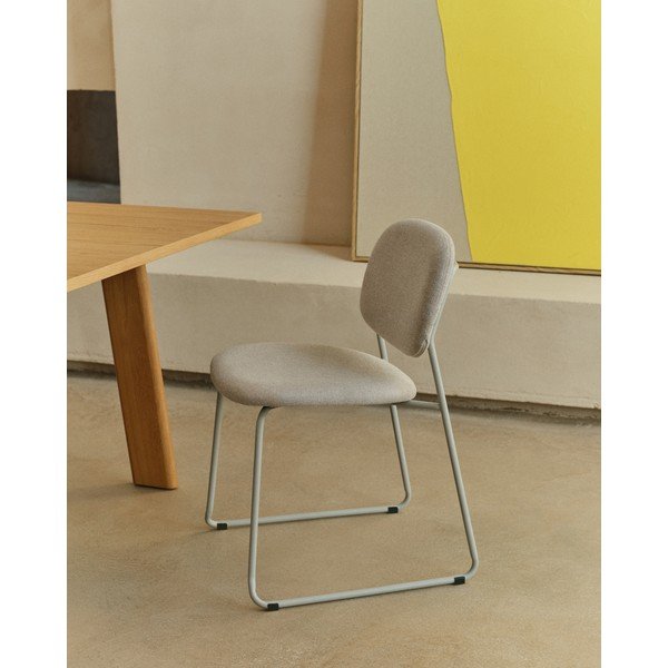 Beżowe metalowe krzesło sztaplowane Meli – Kave Home-image-1