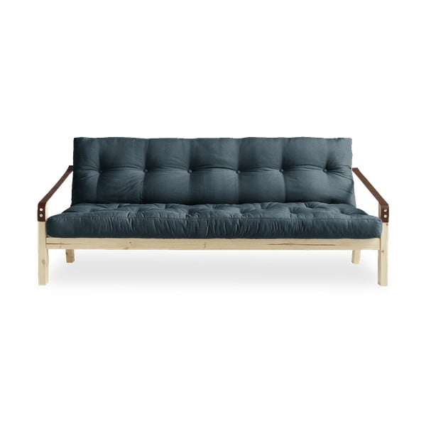 Sofa rozkładana z niebieskim obiciem Karup Design Natural/Petrol Blue