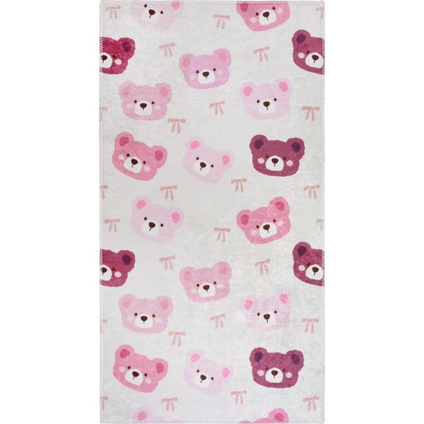 Różowo-kremowy dywan dziecięcy odpowiedni do prania 120x180 cm Cute Teddies Pink – Vitaus