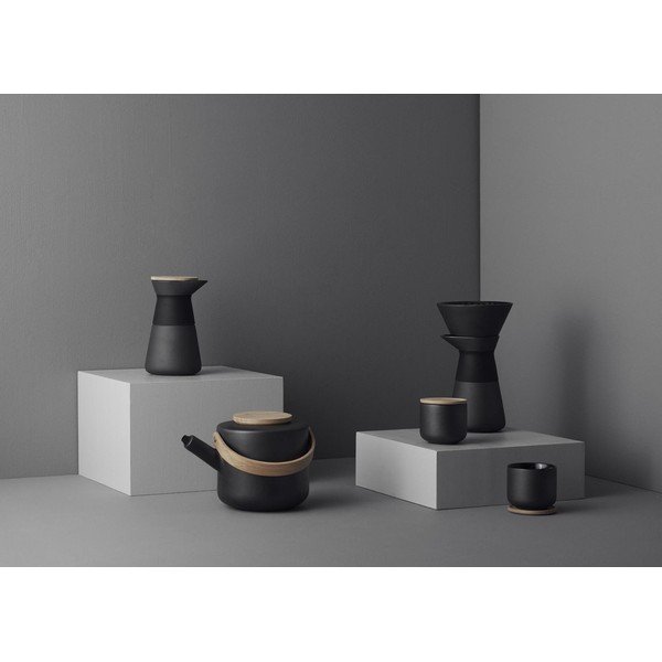 Czarna kamionkowa filiżanka do cappuccino 200 ml Theo – Stelton-image-1