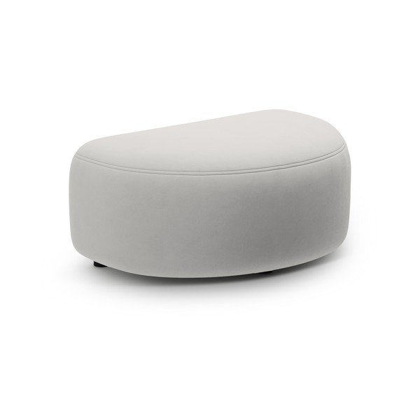 Jasnoszary aksamitny podnóżek Kate – Micadoni 