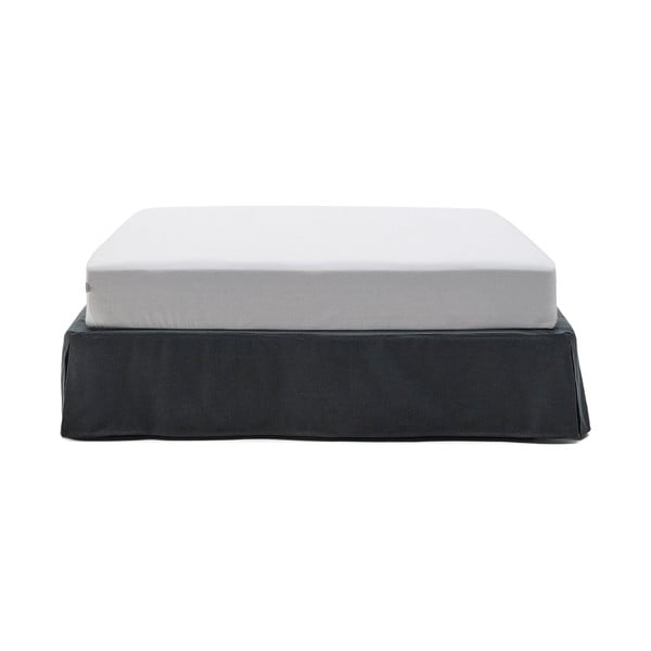 Antracytowe tapicerowane łóżko dwuosobowe 180x200 cm Jaira – Kave Home-image-1