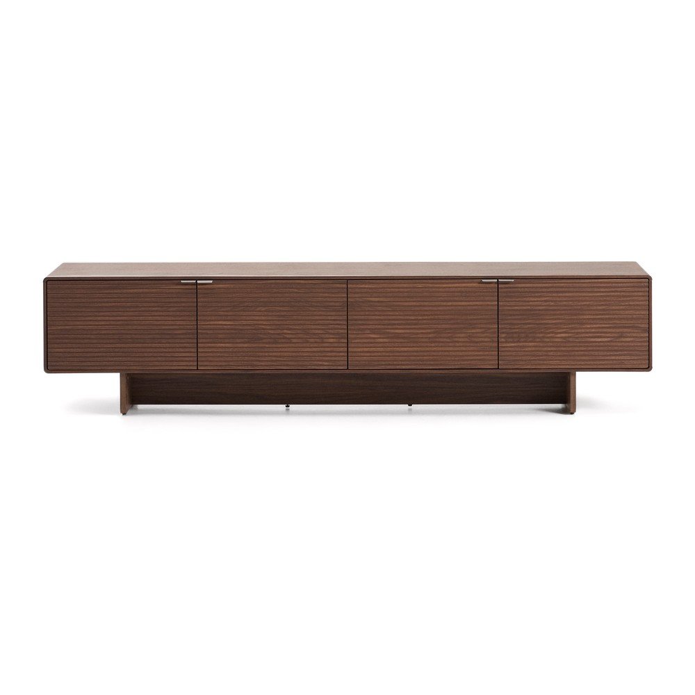 Ciemnobrązowa szafka pod TV w dekorze orzecha 200x46x40 cm Norlen – Kave Home