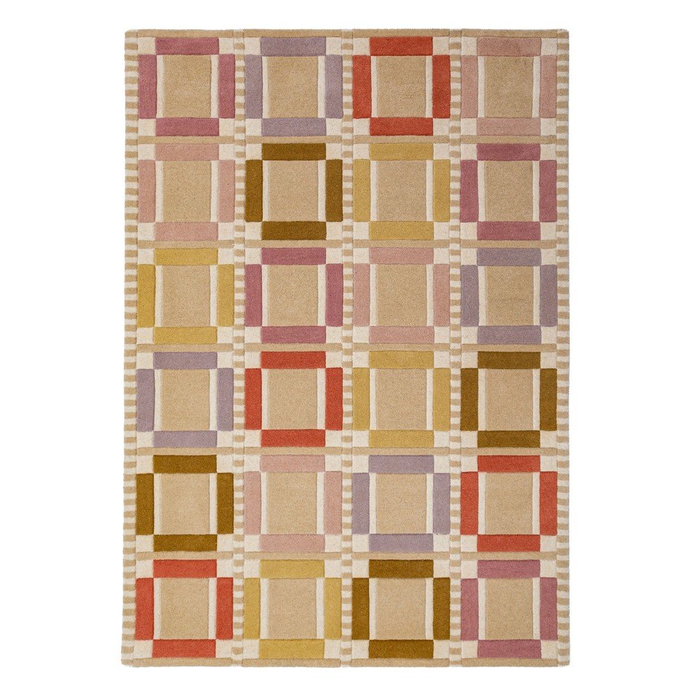 Wełniany dywan tkany ręcznie w naturalnym kolorze 140x200 cm Quadro Wool – Flair Rugs