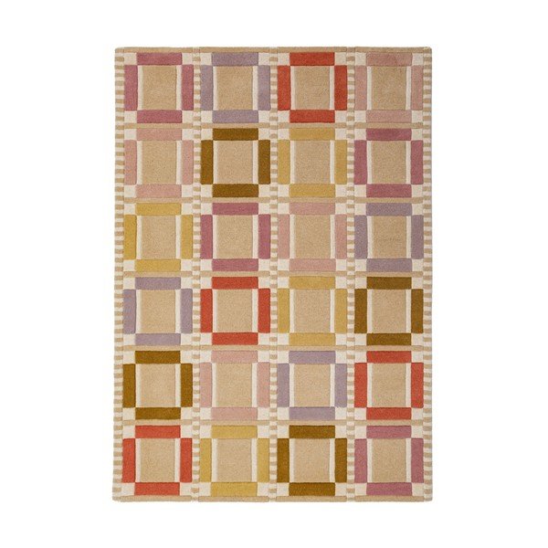 Wełniany dywan tkany ręcznie w naturalnym kolorze 140x200 cm Quadro Wool – Flair Rugs
