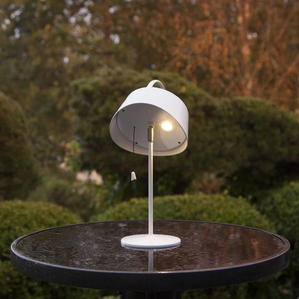 Biała ogrodowa solarna lampa LED Star Trading Cervia, wys. 36 cm
