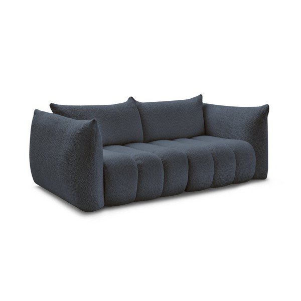 Ciemnoniebieska sofa z materiału bouclé 234 cm Azra – Bobochic Paris-image-2
