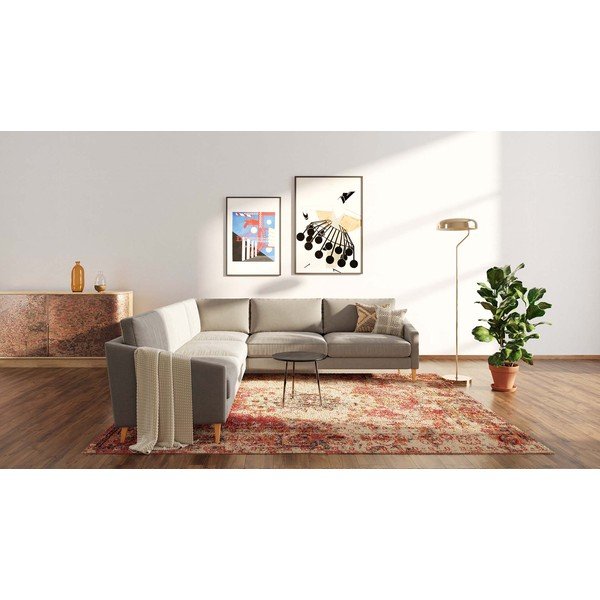 Beżowy aksamitny narożnik Karoto – Ame Yens-image-1