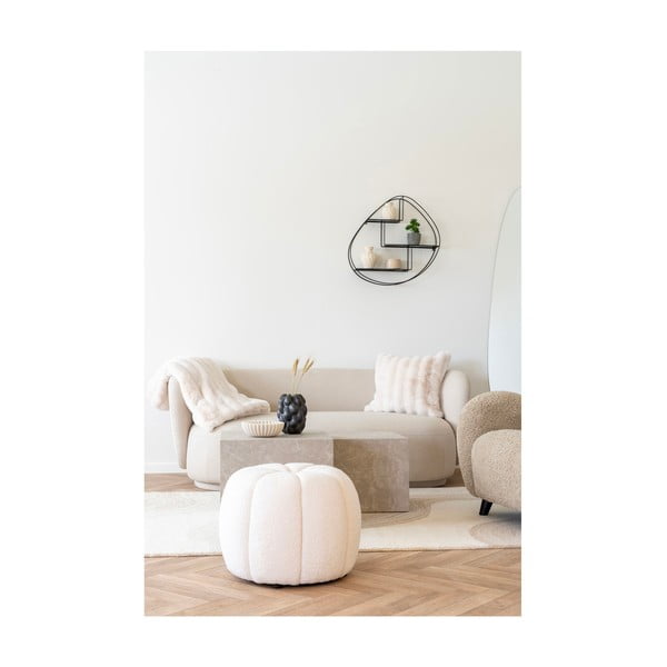 Biały puf z materiału bouclé Paisley – House Nordic-image-3