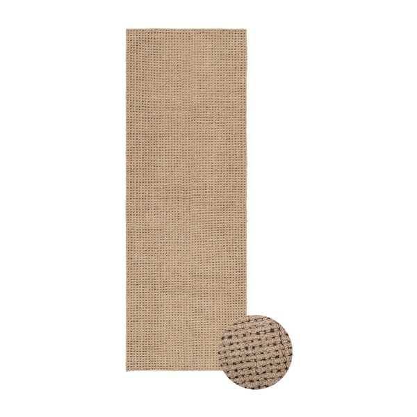 Wełniany chodnik odpowiedni do prania/tkany ręcznie w naturalnym kolorze 80x230 cm Unexpected Wool – Lorena Canals