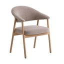 Beżowe fotele jadalniane zestaw z podłokietnikami 2 szt. z litego drewna dębowego Elk – Unique Furniture