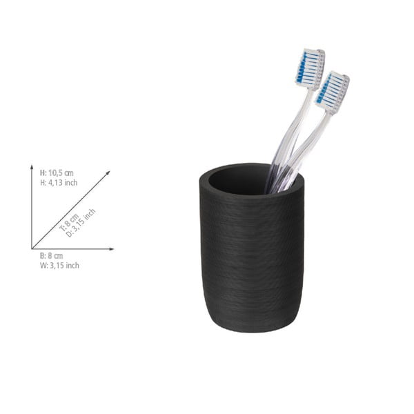 Czarny kubek na szczoteczki do zębów z żywicy polimerowej Altavalle – Wenko-image-4