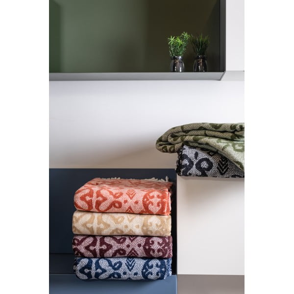 Czarny pled z domieszką bawełny Euromant Mykonos, 140x180 cm-image-2