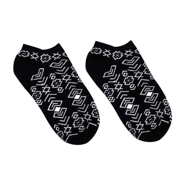 Czarne skarpetki bawełniane/stopki Hesty Socks Geometry, rozm. 43-46