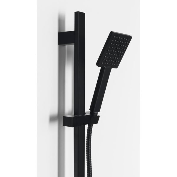 Zestaw prysznicowy ze stali nierdzewnej w kolorze matowej czerni ze słuchawką prysznicową i suwakiem 70 cm – Sapho-image-1