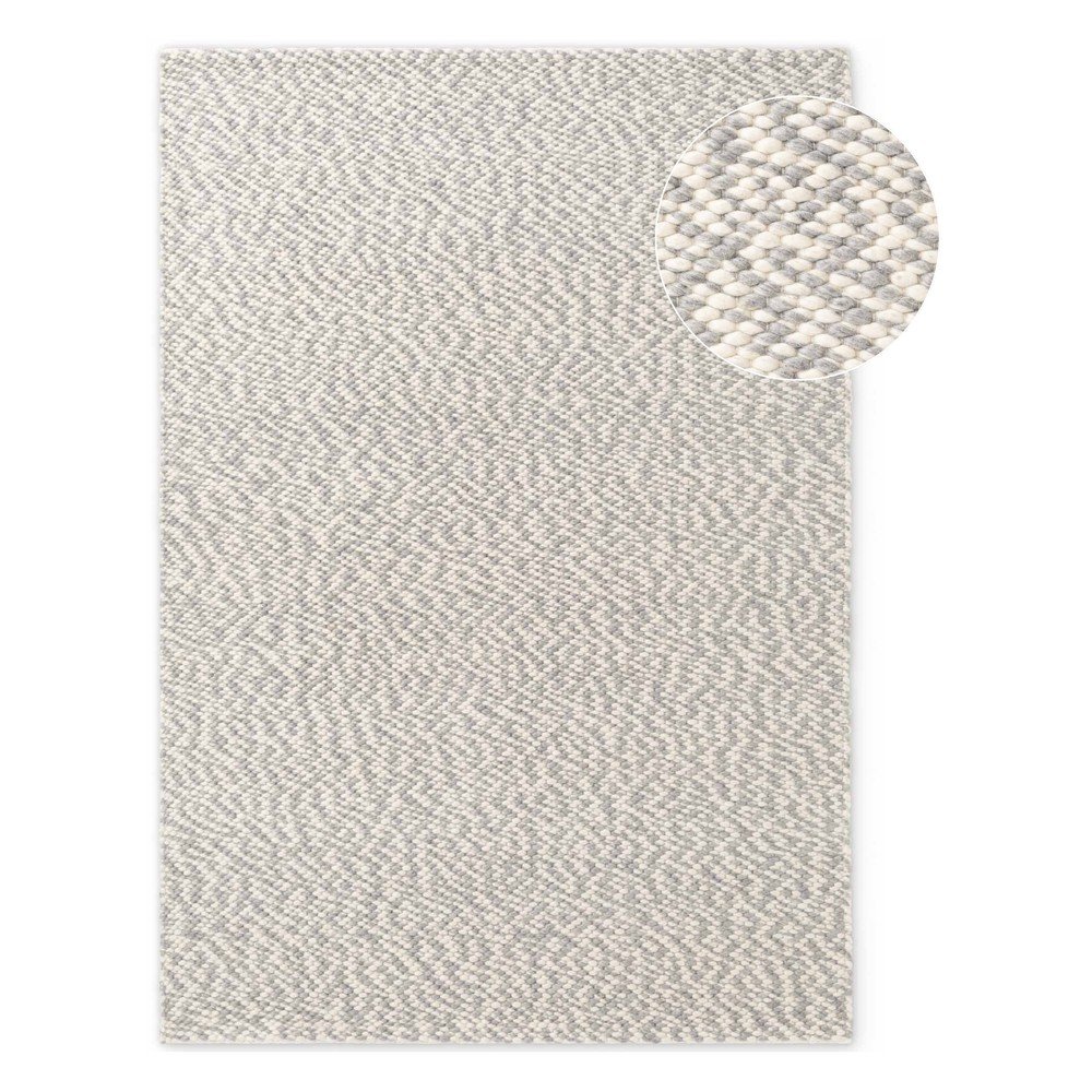 Jasnoszaro-kremowy wełniany dywan tkany ręcznie 160x230 cm Lyon Beans – Elle Decoration