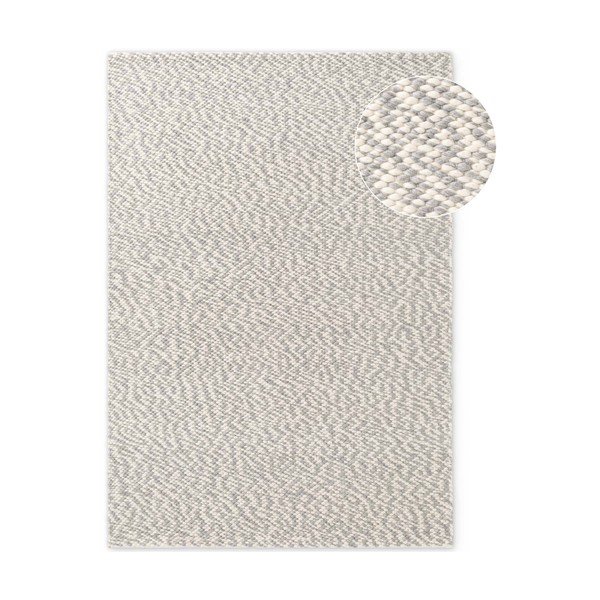 Jasnoszary/kremowy wełniany dywan tkany ręcznie 140x200 cm Lyon Beans – Elle Decoration