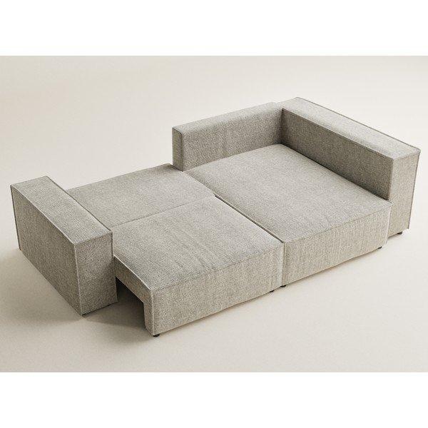 Beżowy rozkładany/ze schowkiem narożnik z tkaniny szenilowej (prawostronny/w kształcie litery L) Tonga – Maison de Rêve-image-3