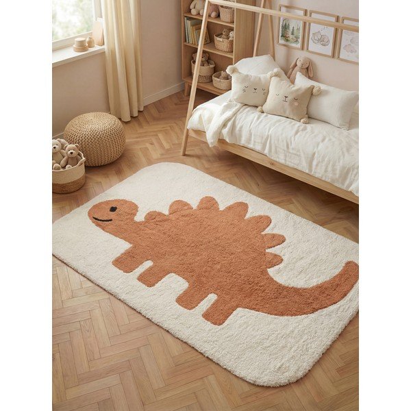 Pomarańczowy/kremowy bawełniany dywan dziecięcy odpowiedni do prania/tkany ręcznie 140x200 cm Snuggle Doro – Hanse Home-image-1