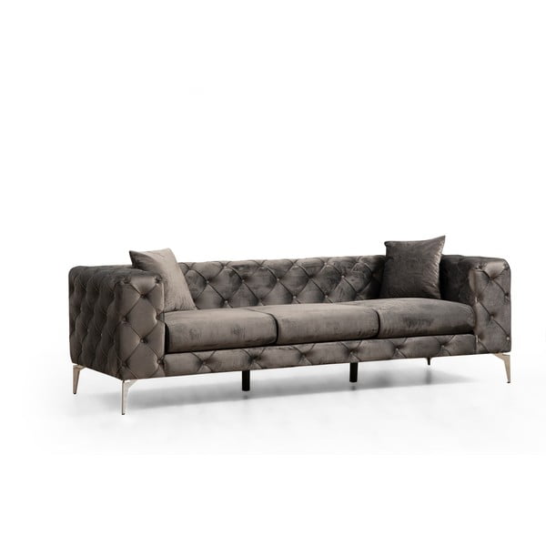 Ciemnoszara aksamitna sofa 237 cm Como – Balcab Home