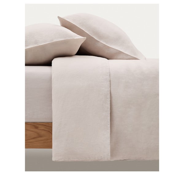 Szarobrązowe bawełniane prześcieradło z gumką 180x200 cm Simmel – Kave Home-image-3