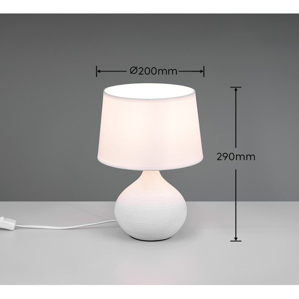 Biała lampa stołowa z ceramiki i tkaniny Reality Martin, wys. 29 cm-image-4