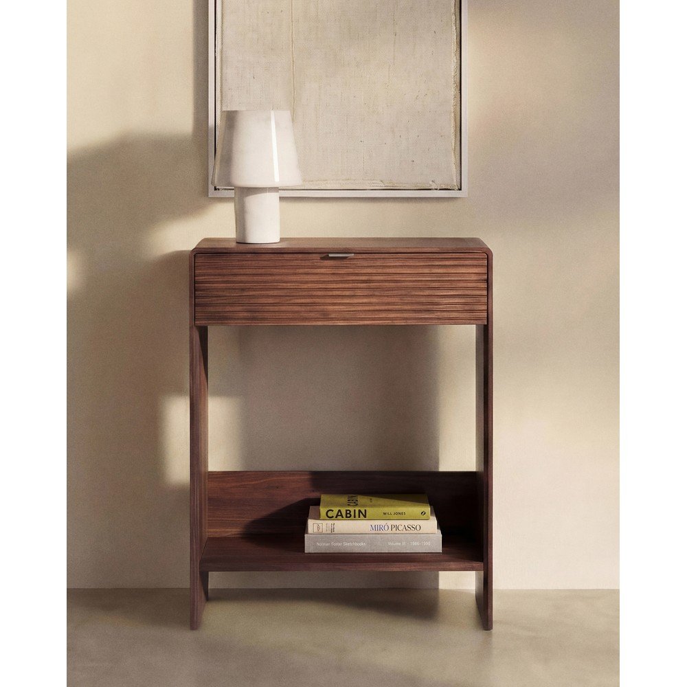 Komoda w dekorze orzecha w ciemnym naturalnym kolorze 60x81x37 cm Norlen – Kave Home (zdjęcie 3)