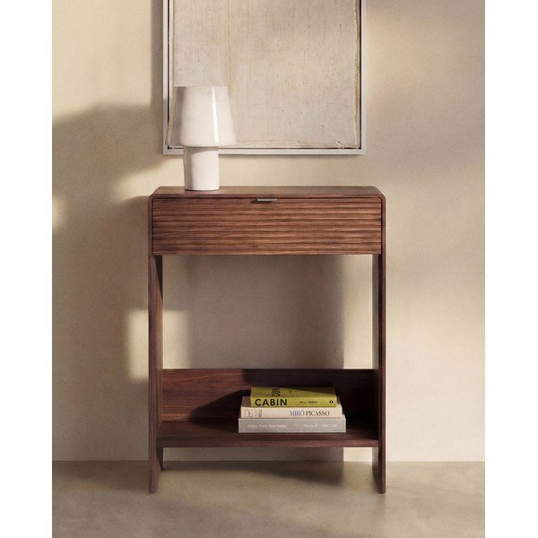 Komoda w dekorze orzecha w ciemnym naturalnym kolorze 60x81x37 cm Norlen – Kave Home-image-1