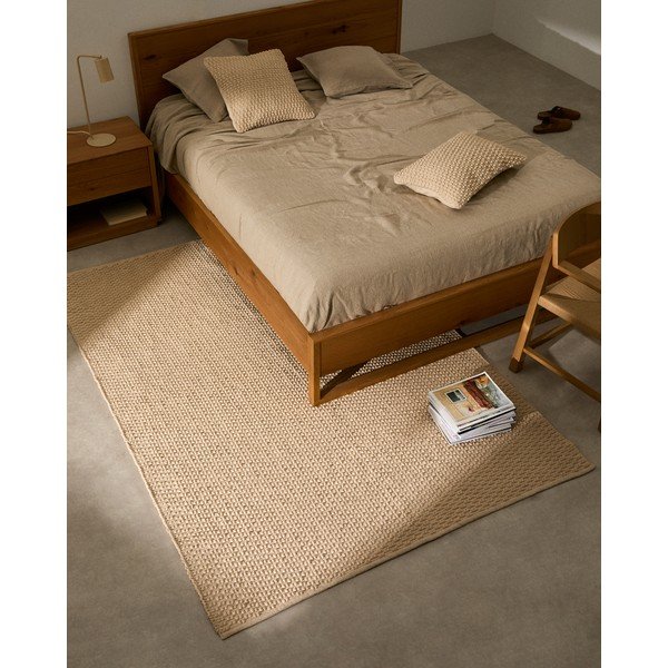 Kremowy dywan z mieszanki bawełny tkany ręcznie 160x230 cm Mascarell – Kave Home-image-2