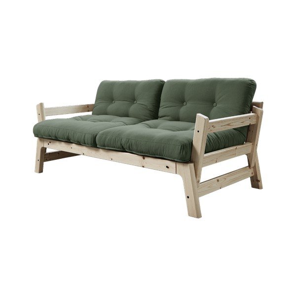 Sofa rozkładana z zielonym pokryciem Karup Design Step Natural/Olive Green-image-1