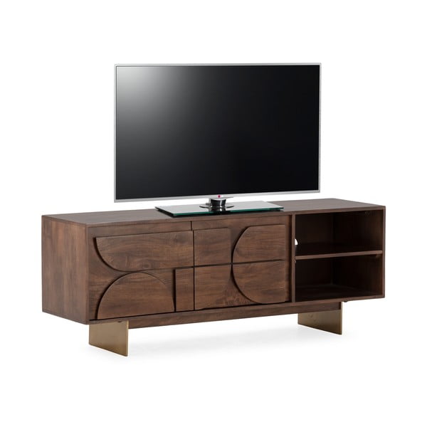 Brązowa szafka pod TV z litego drewna mango 145x55x40 cm Trisha – MOME-image-2