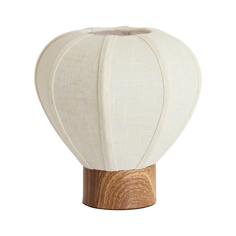 Kremowa metalowa lampa stołowa z tekstylnym kloszem (wysokość 23,5 cm) Kyzo – Light & Living