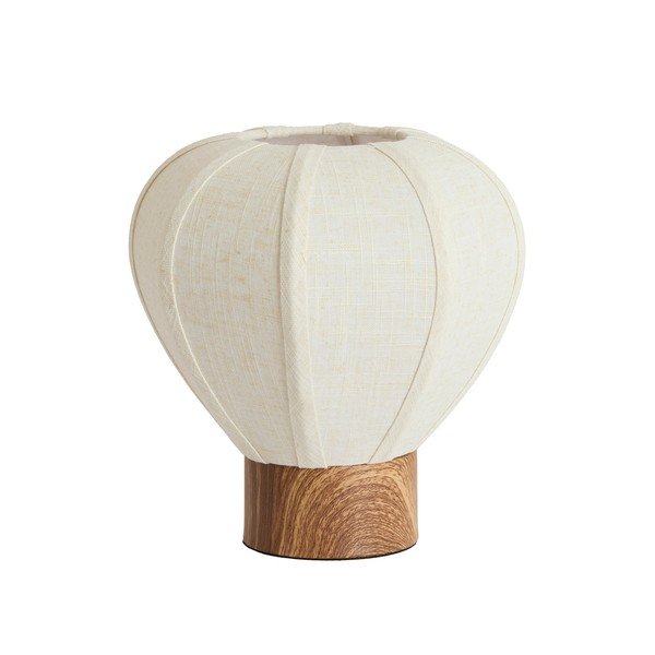 Kremowa metalowa lampa stołowa z tekstylnym kloszem (wysokość 23,5 cm) Kyzo – Light & Living