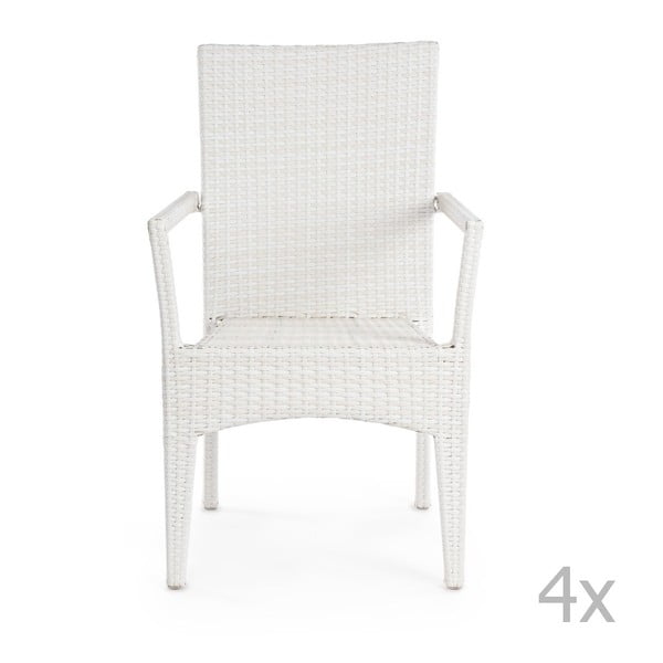 Zestaw 4 białych krzeseł Bizzotto Gardenia
