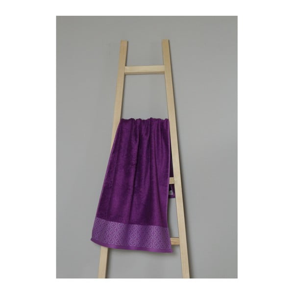 Fioletowy ręcznik z bawełny i bambusu My Home Plus Spa, 50x100 cm