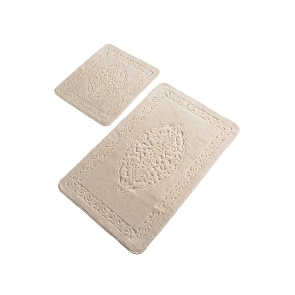 Beżowe dywaniki łazienkowe zestaw 2 szt. 100x60 cm Elite – Foutastic